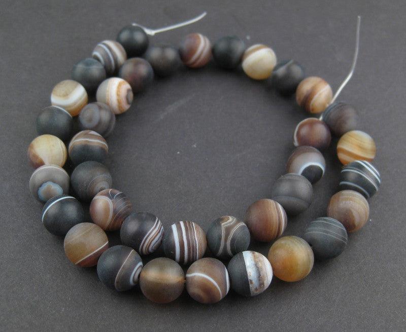 Round Natural Agate Stone Beads (10mm) - The Bead Chest