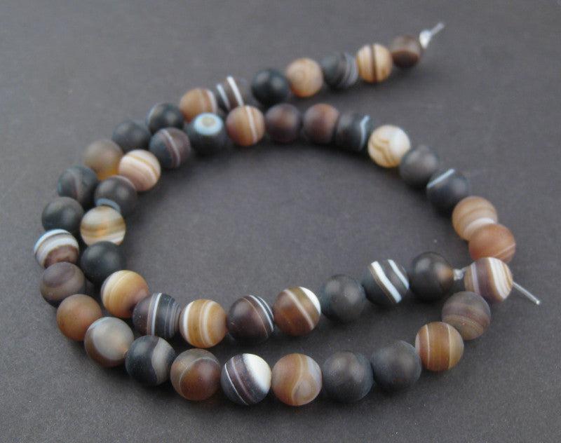 Round Natural Agate Stone Beads (8mm) - The Bead Chest