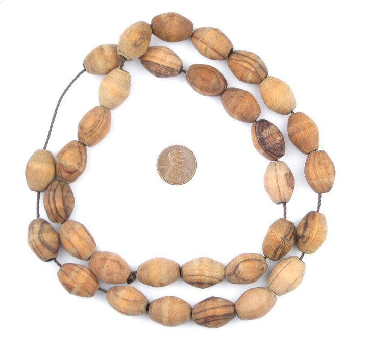 Oval Olive Wood Beads from Bethlehem (20x14mm) - The Bead Chest