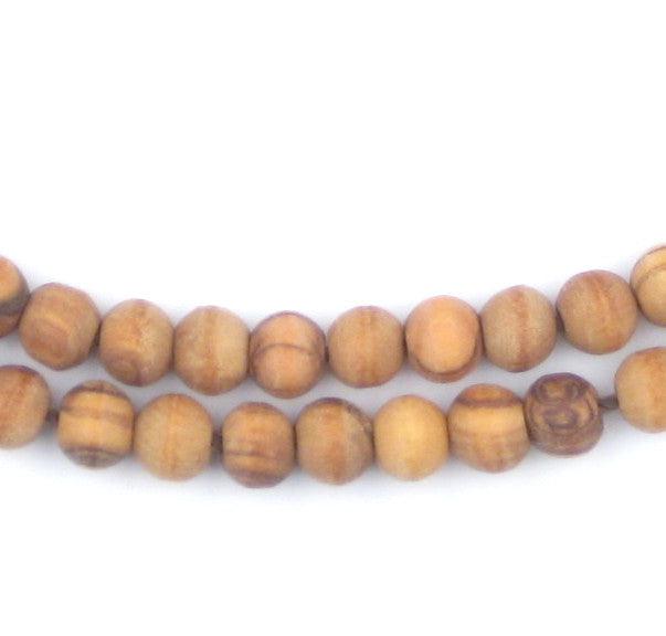 Round Olive Wood Beads from Bethlehem (7mm) - The Bead Chest