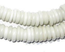 White Annular Wound Dogan Beads - The Bead Chest