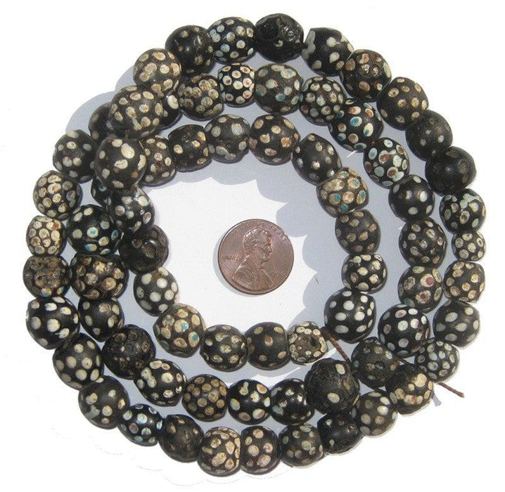 Black Antique Skunk Eye Beads - The Bead Chest