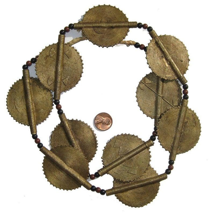 Baule Brass Beads, Sun Design (47mm) - The Bead Chest