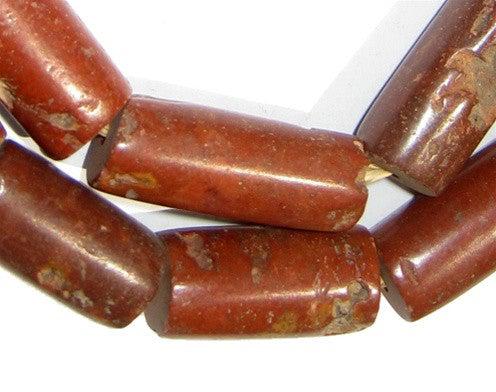 Cylindrical Bauxite Beads (30x12mm) - The Bead Chest