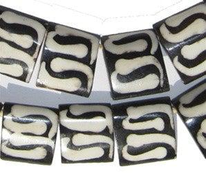 Swirl Design Batik Bone Beads (Flags) - The Bead Chest