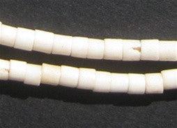 Cylindrical White Bone Beads (3x4mm) - The Bead Chest