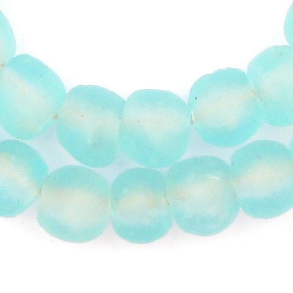Clear Marine Recycled Glass Beads (11mm) - The Bead Chest
