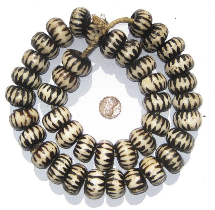 Chevron Design Batik Bone Beads (Large) - The Bead Chest