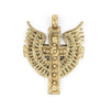 Angel Wings Ethiopian Brass Cross Pendant (80x60mm)
