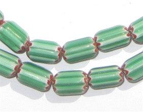 Five Layer Green Chevron Beads (11x7mm) - The Bead Chest