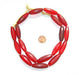 Red Transluscent Bohemian Fulani Glass Beads (Matte) - The Bead Chest