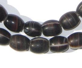 Old Bohemian Coffee Bean Wedding Glass Beads - The Bead Chest