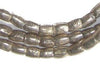 Ethiopian White Metal Plate Cylinder Beads