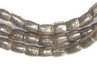 Ethiopian White Metal Plate Cylinder Beads - The Bead Chest