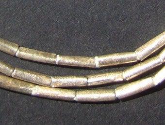 White Metal Tube Ethiopian Beads (7x3mm) - The Bead Chest