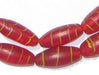 Red Transluscent Feather Glass Beads - The Bead Chest