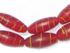 Red Transluscent Feather Glass Beads