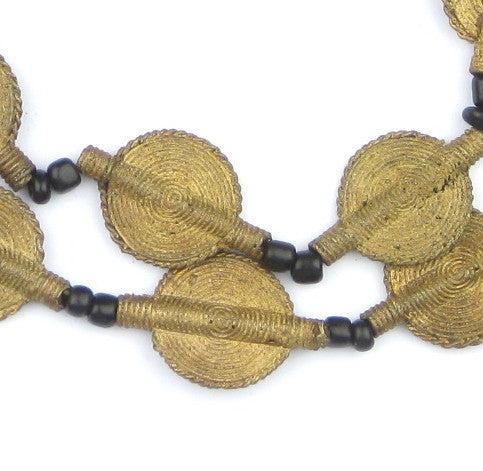 Smooth Sun Design Brass Baule Beads (22mm) - The Bead Chest