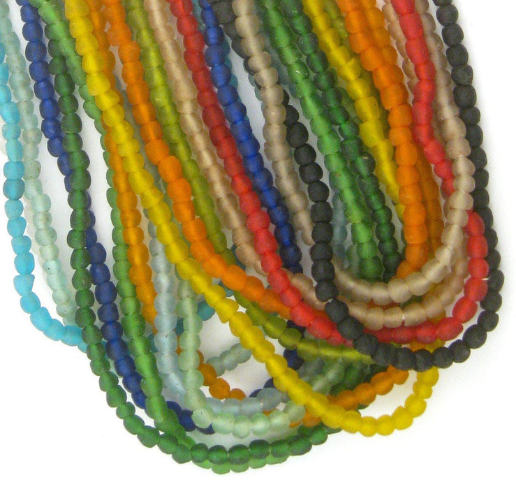 Wholesale Lot - 16 Strands of Recycled Glass Beads (7mm) - The Bead Chest