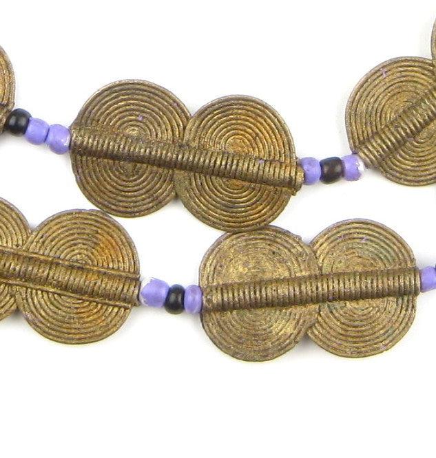 Double Sun Design Baule Brass Beads (35x20mm) - The Bead Chest