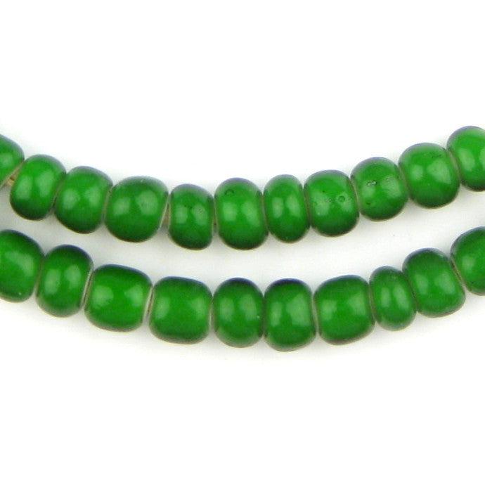 Green White Heart Beads (8mm) - The Bead Chest