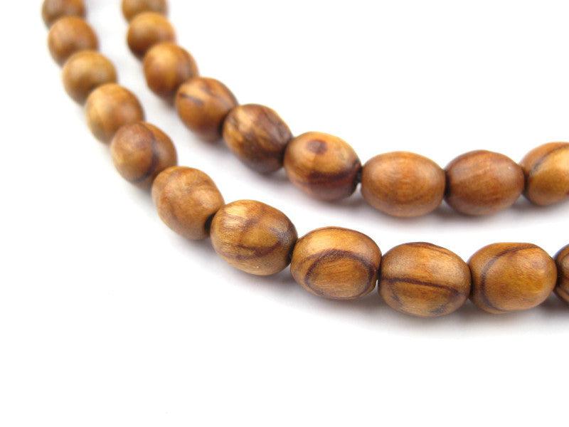 Vintage-Style Rosary Olive Wood Beads from Bethlehem (9x7mm) - The Bead Chest