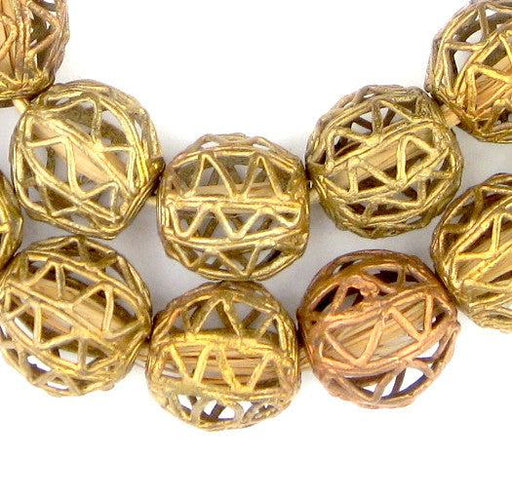 Round Nest Ghana Brass Filigree Beads (23mm) - The Bead Chest