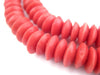 Crimson Red Ashanti Glass Saucer Beads - The Bead Chest
