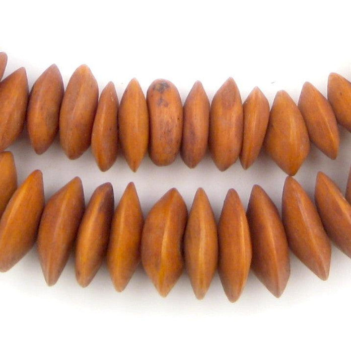 Graduated Brown Camel Bone Saucer Beads - The Bead Chest