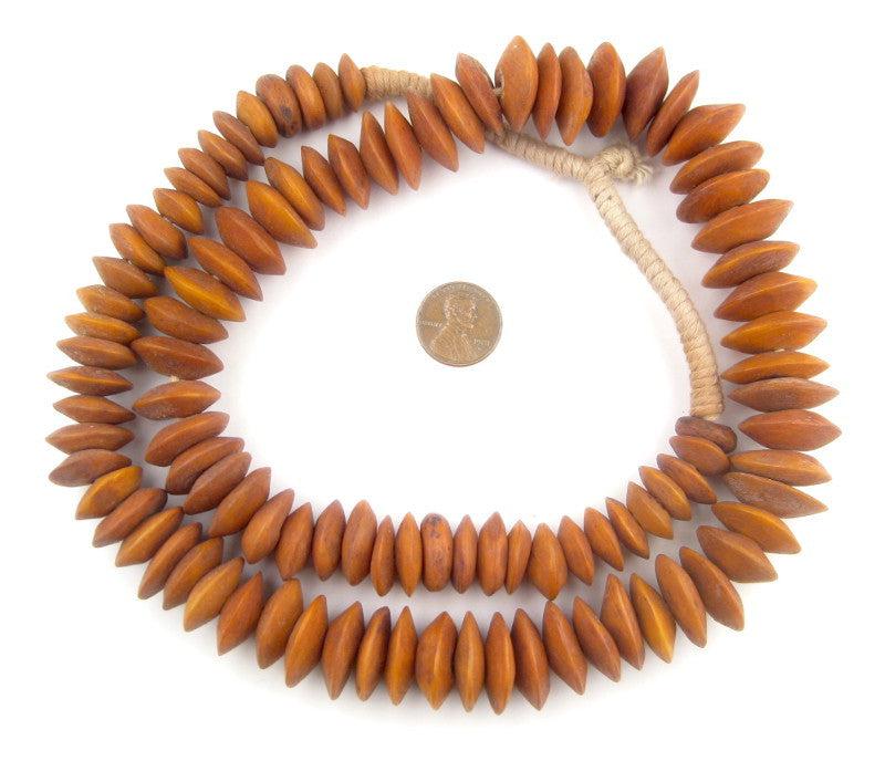 Graduated Brown Camel Bone Saucer Beads - The Bead Chest