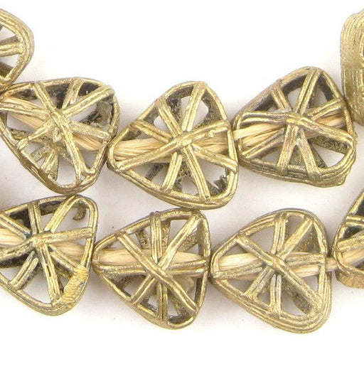 Triangle Pinwheel Ghana Brass Filigree Beads - The Bead Chest