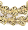 Triangle Pinwheel Ghana Brass Filigree Beads