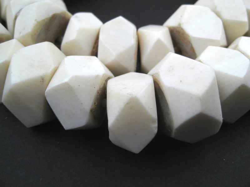 White Bone Beads (Faceted) - The Bead Chest