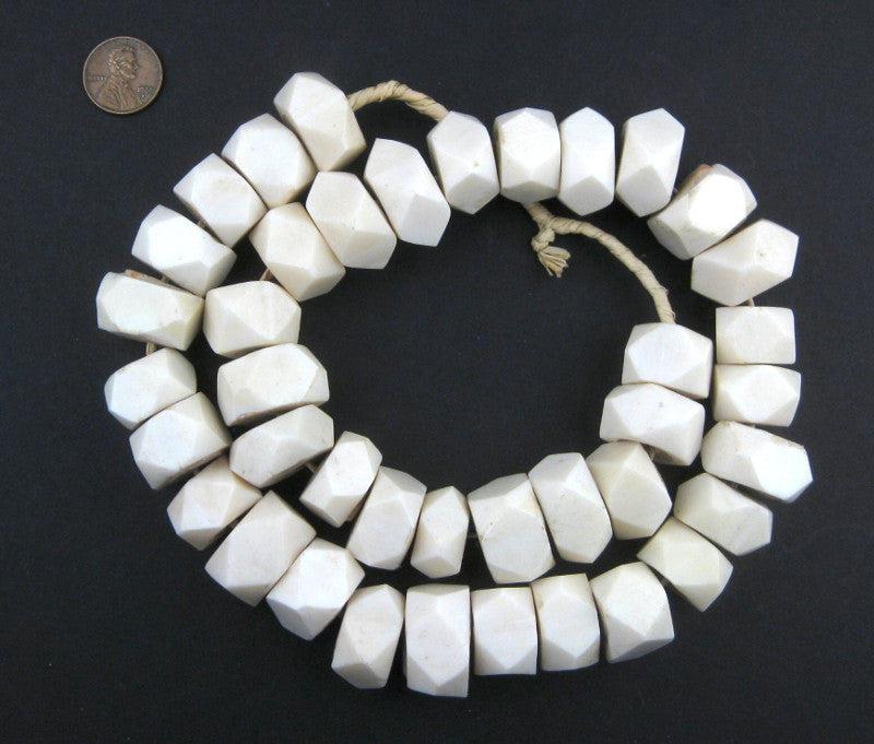 White Bone Beads (Faceted) - The Bead Chest