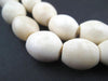 White Nigerian Camel Bone Oval Beads (13x12mm)