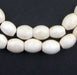 White Nigerian Camel Bone Oval Beads (13x12mm) - The Bead Chest