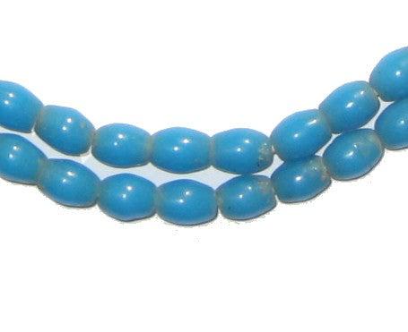 Turquoise Ghana Glass Rice Beads - The Bead Chest