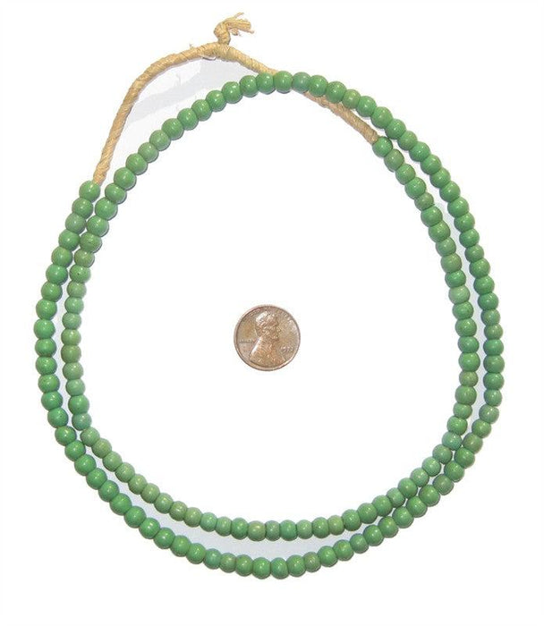 Pistachio Green Ghana Glass Beads - The Bead Chest