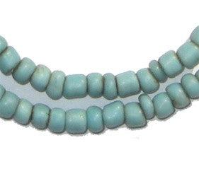 Turquoise Goomba Glass Beads, small round (3 strands) - The Bead Chest