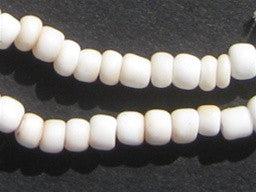 Small White Goomba Glass Beads (3 strands) - The Bead Chest
