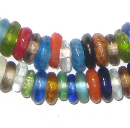Mixed Rondelle Recycled Glass Beads - The Bead Chest