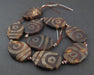 Flat-Shaped Oval Tibetan Agate Medallion Beads (35x25mm) - The Bead Chest