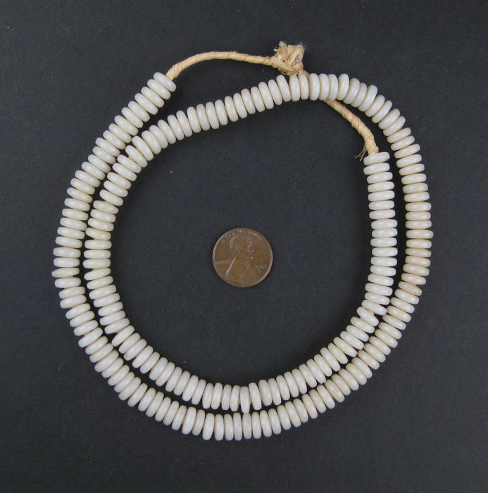 Ivory Glass Disk Beads - The Bead Chest