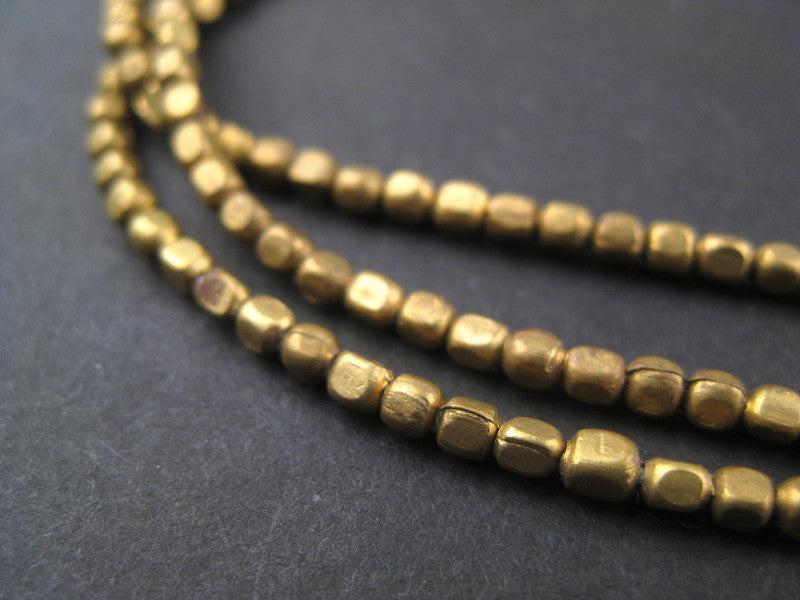 Brass Rounded Rectangle Beads (3x2mm) - The Bead Chest