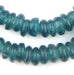 Teal Rondelle Recycled Glass Beads - The Bead Chest