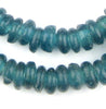 Teal Rondelle Recycled Glass Beads
