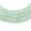 Dark Clear Aqua Rondelle Recycled Glass Beads