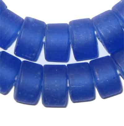 Blue Recycled Glass Beads (Tabular) - The Bead Chest