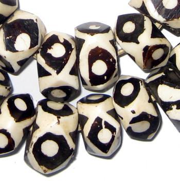 Eye Batik Bone Beads (Faceted) - The Bead Chest