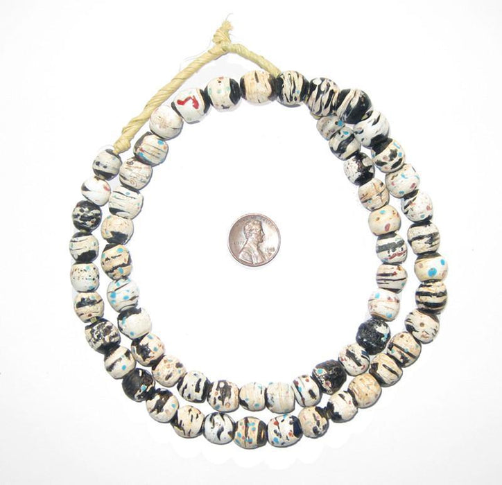 Old Black & White Venetian Good Beads - The Bead Chest
